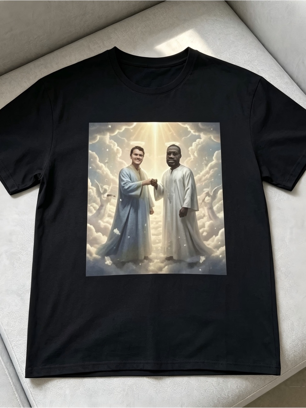 Charlie Kirk & George Floyd In Heaven With The Women Men T-shirt Unisex